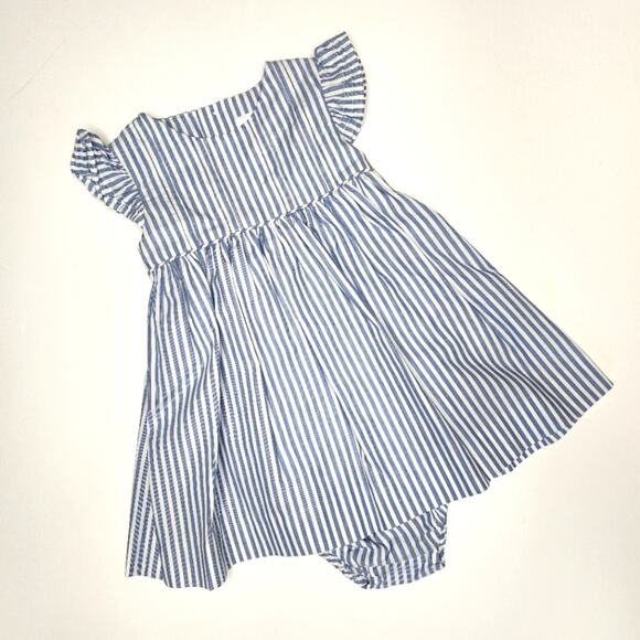 Edgehill Collection Blue Striped Summer Dress Size 3 Months NWT - Picture 1 of 5